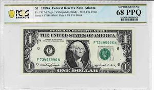 1988A $1 Federal Reserve 'WEB' Note-fr.1917-F (FN 5/4) -PCGS 68 EPQ- TOP POP ! - Picture 1 of 6