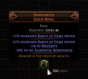 š„Path Of Exile 2š„Dawn Of The Huntš„Rarity Finds Ringš„Andvarius Gold Ring - Picture 1 of 1