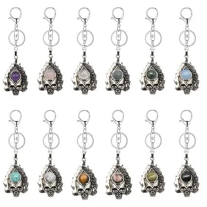 3P Moda Gótico Calavera Llavero Plata Esqueleto Piedra Colgante Llavero Joyería - Imagen 1 de 31