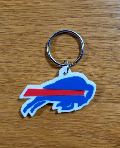 BUFFALO BILLS Keychain Soft PVC Rubber Team Logo NFL Football Key Ring Key Chain Cover