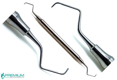 Instrumentos periodontales con mango hueco de doble extremo 9/10 curetas dentales Gracey Foto 1 de 4