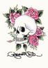 JUSTFOX Temporäres Tattoo – Totenkopf Mit Rosen & Federn, Wasserfest, Für Festivals & Strand