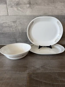 Vintage The Woodlands 2 Corelle Platter 12”x10”, Big Serving Bowl 10” (3pcs) - Picture 1 of 7
