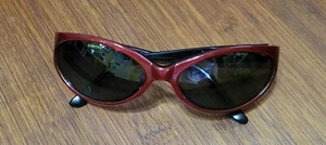 Salsa SunglasseCherry Red Oval Eye Frames w Green Lenses - Picture 1 of 7