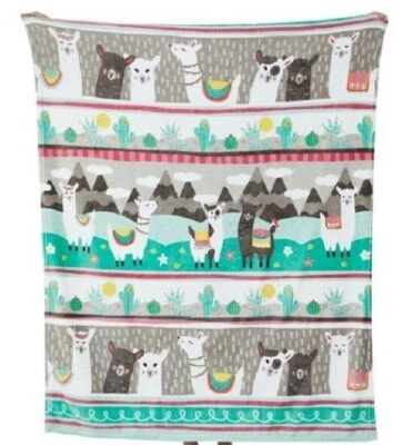 New Llama Fields Llamas Plush Throw Blanket Gift Alpaca Mountains Cozy Dreams - Image 1 of 4
