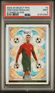 2023 Select FIFA Cristiano Ronaldo Stained Glass #2 Portugal PSA 9 - Bild 1 von 2