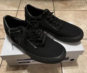 Men’s Hurley Arlo Lace-Up Skateboard Skater Shoe Black Low Top Size 9 US NEW! - Picture 1 of 6