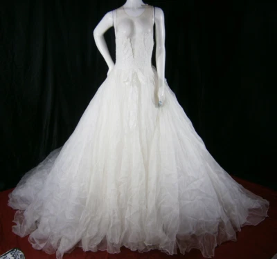 Rosa Clara Marilou 31238 Wedding Dress 10 Ivory Organza Lace Ballgown $6,325 - Image 1 of 4