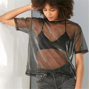 TOP TRANSPARENT MANCHES COURTES 38 40 42 SEXY FEMME WOMAN SEE THRU TEE SHIRT - Imagen 1 de 1