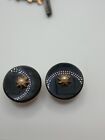 Antique 10k Gold Black Onyx And Seed Pearl Colar Studs