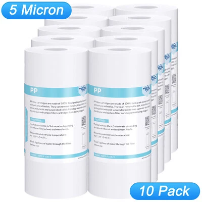 10 Pack 5 Micron 10" x 4.5" Big Blue RO Sediment Water Filter for GE FXHSC FXHTC - Image 1 of 4