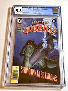 1998 DUNKLES HORSE TERROR OF GODZILLA #1 ARTHUR ADAMS SELTENER ZEITUNGSSTAND CGC 9.6 - Bild 1 von 9