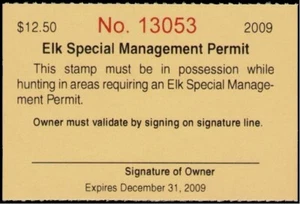 XItem Wyoming Elk Management 2009 $12.50 (yellow) - Picture 1 of 1