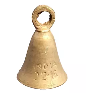 Brass Hand Bell 2.5" Tall Engraved India Miniature - Picture 1 of 5