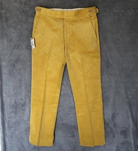 Cordings Piccadilly Corduroy Pants Yellow 32(30)x28 Button Fly Classic Trousers - Picture 1 of 20