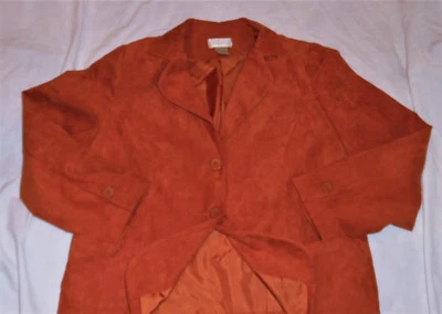 JAQUETA BLAZER STUDIO WORKS PETITE 12P RÚSTICA LARANJA FORRADA DE CAMURÇA CARREIRA JANTAR - Imagem 1 de 4