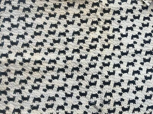 1/2 YD x 36" VTG SEERSUCKER BLACK ON WHITE SCOTTIE DOG PRINT FABRIC - Picture 1 of 3