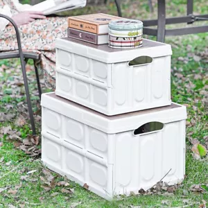 Outdoor Camping Klappaufbewahrungsbox Haushalt Holzabdeckung Autostiefel Container - Bild 1 von 13