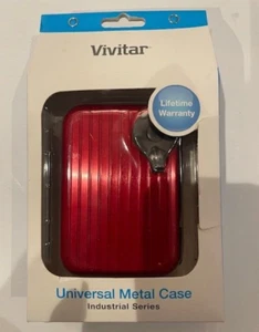 VIVITAR Universal Metallkoffer Hartschale in Rot Industrial Series Strap Clip Neu - Bild 1 von 5