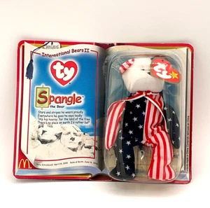 Ty Teenie Beanie Baby International Bears USA 2000 Patriotic - Spangle The Bear - Picture 1 of 3