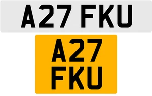 A27 FKU OLD STYLE 3X3 NUMBER PLATE FUNNY CHEEKY FAST FK U PRIVATE BIG BOSS BO55 - Picture 1 of 1