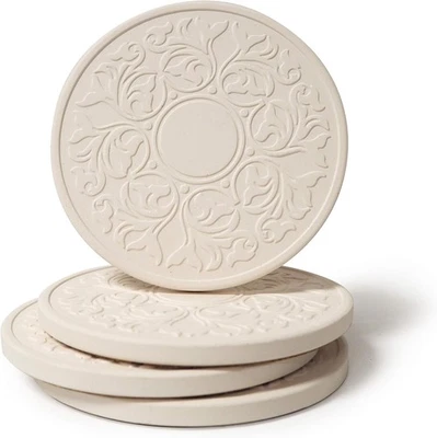 Posavasos de piedra absorbente CoasterStone, juego de 4 encaje victoriano Foto 1 de 3