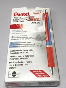 Pentel® EnerGel™ RTX Liquid Gel Pens Red Med Point Pack of 12 BLN77-B NIB - Picture 1 of 3