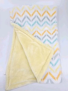 Manta para bebé Little Miracles Chevron amarillo naranja gris aguamarina zig zag Costco - Imagen 1 de 9