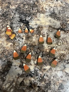 Ornamenti Candy Corn/Albero/Primitivo/Fattoria/Set di 6/Grunged - Foto 1 di 7