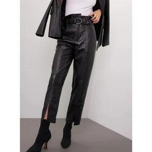 MARISSA WEBB BELTED LEATHER BARREL-LEG PANTS black sz 8 buckle strap - Picture 1 of 12