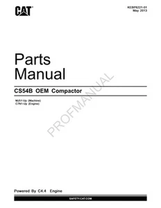 Caterpillar Cat CS54B Compactor Parts Catalog Manual KEBP6221 - Picture 1 of 1