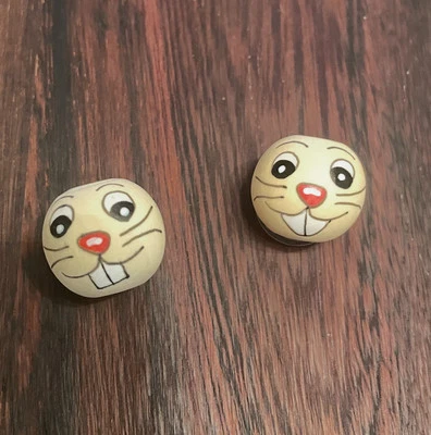 5 Stück Holzperlen Holzköpfe Holzkugeln, handbemalt, 20mm - Osterhase, Hase - Bild 1 von 2