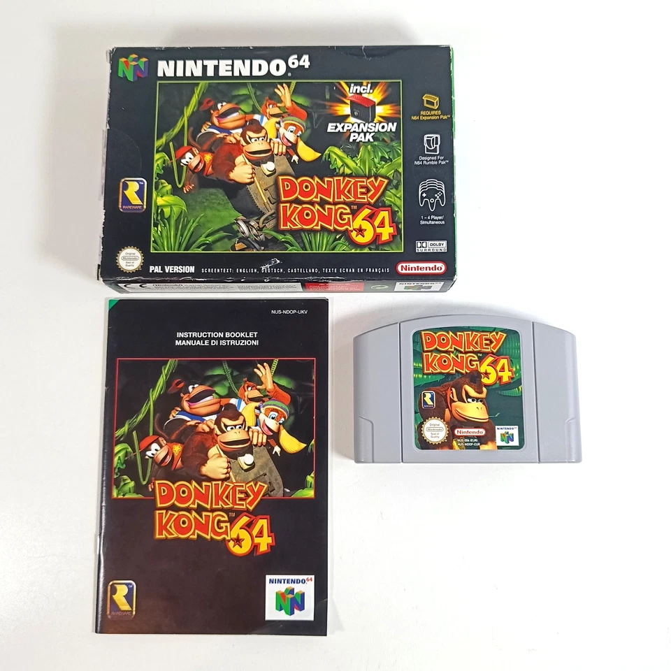 Donkey Kong 64 N64 Boxed with Manual Sealed to one end *No Expansion Pak* - Image 1 of 4