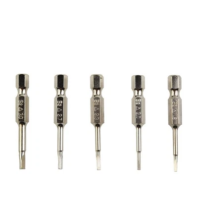 5 Pcs Magnetic Triangle Head Screwdriver Bits Tip Set Steel 1 4 Hex Shank - Image 1 of 4