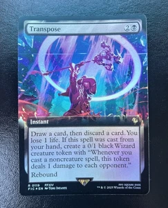 MTG Final Fantasy Transpose Borderless FOIL Magic Commander NM - Picture 1 of 2