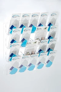 20-Fach Prospektwandhalter Wand Prospekthalter DIN LANG,DIN A6,A5 freie Teilung - Bild 1 von 6