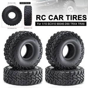 4Pcs 1.9" Rubber Wheel Tire for 1/10 SCX10 90046 D90 TRX4 TRX6 RC Crawler Car - Picture 1 of 7