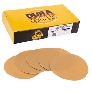 220 Grit 3" Gold Hook & Loop Sanding Discs DA Sanders - Box of 30 Sandpaper - Picture 1 of 5
