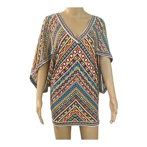 Trina Turk peruanischer Streifen Kimono Badeanzug Überwurf Kleid Damen S - Bild 1 von 8