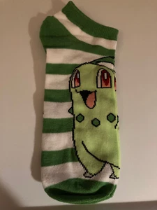 Calcetines Nintendo Pokemon Chikorita Starter High Point Personaje Anime No-Show - Imagen 1 de 3