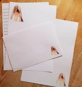 Juego de papel de escribir cartas de perro pastor inglés con sobres a juego 5+5+5 - Imagen 1 de 14