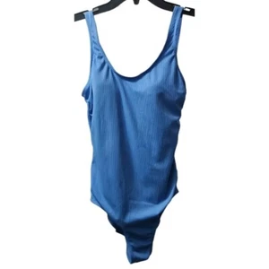 Catalina gerippter Badeanzug Einteiler blau U-Ausschnitt S/CH (4-6) - Bild 1 von 4