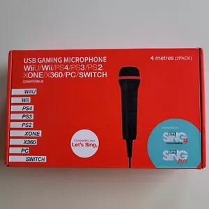 USB Microphone for Karaoke / Compatible for Wii/PS/XBox/PC pack of 2 New - Picture 1 of 3