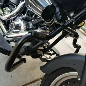 Mustache Engine Guard Highway Crash Bar For Harley Heritage Softail Fatboy 00-17 - Picture 1 of 6