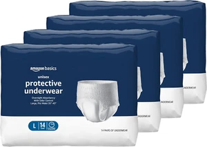 Unisex Schutzunterwäsche, Saugfähigkeit über Nacht, Large, 56 Stück, (4 Packungen - Bild 1 von 12