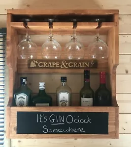 Made to Order 4 Glass Gin/Spirit/Wine Bottle Shelf - Picture 1 of 4