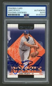 Jake Peavy Signed 2002 Donruss The Rookies Card #26 (PSA) San Diego Padres Auto - Picture 1 of 2