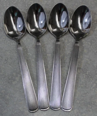 set of 4 up to 8 TEASPOONS Heritage Silversmiths Godinger 18/10 stainless GO135 - Изображение 1 из 4