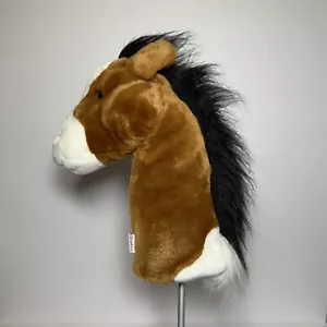 Caballo de felpa Daphne de 15"" marrón y blanco con melena negra hecha a mano - Imagen 1 de 9