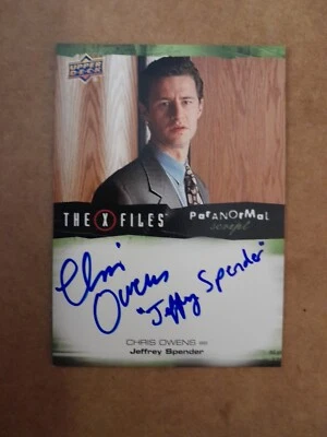 Chris Owens Inscription Autograph Card The X Files UFOs Aliens Upper Deck 2018 - Image 1 of 2